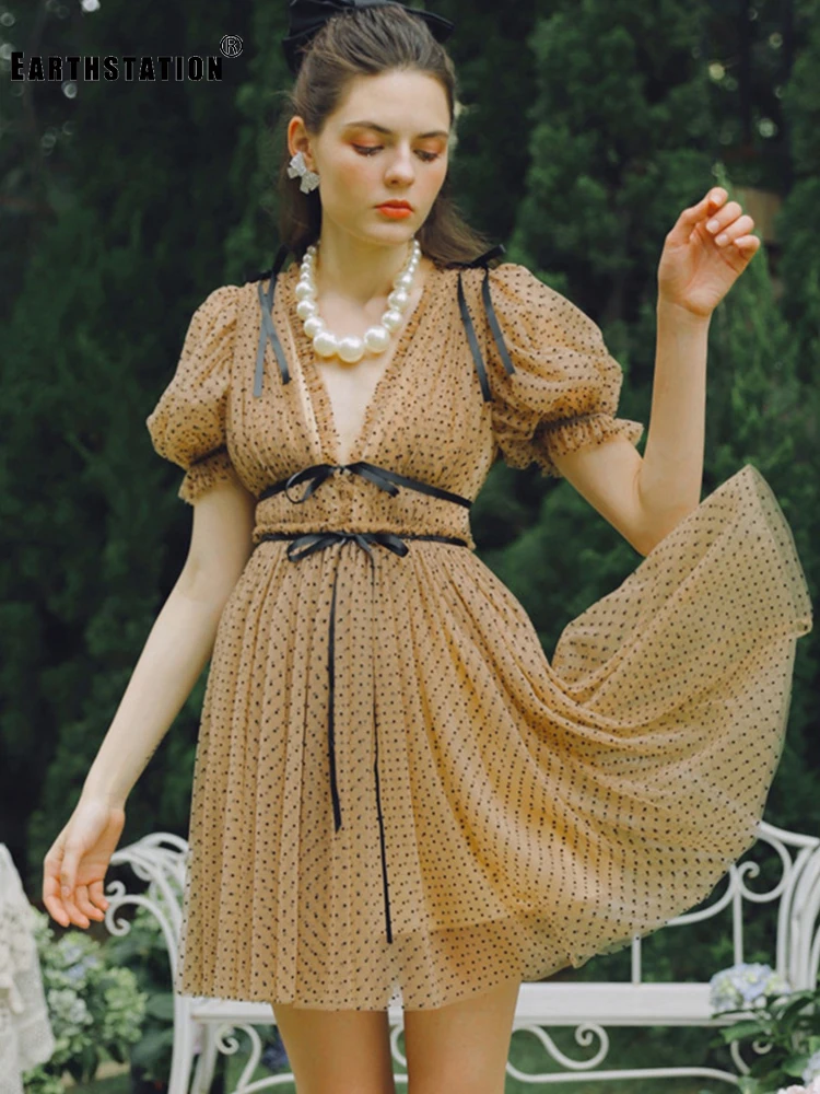 Бесплатная доставка Контрастное кружево бант оборки v образный вырез ремешок