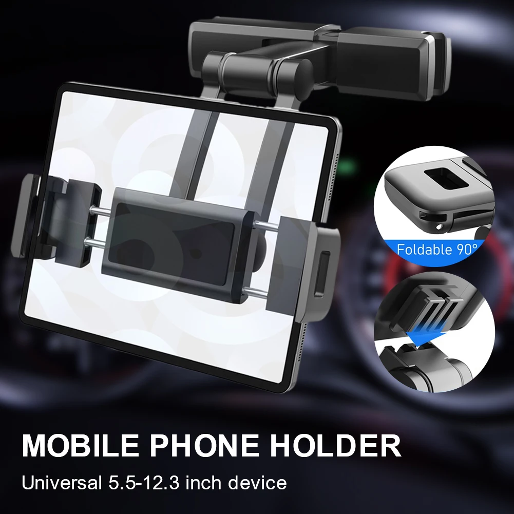 

Hot Sale Car Headrest Tablet Mount Holder Adjustable Viewing Angle Phone Tablet Holder for 4.7-12.3 Inch Devices Backseat Holder