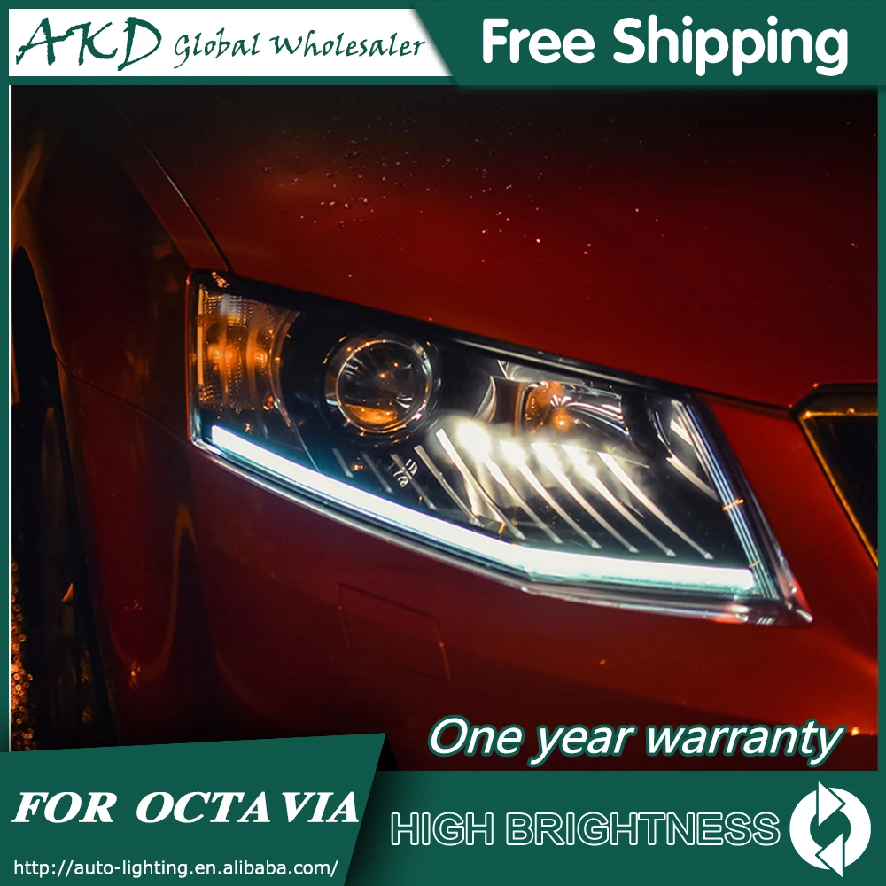 Фары для автомобиля Skoda Octavia 2015-2017 DRL дневные ходовые огни фары светодиодные