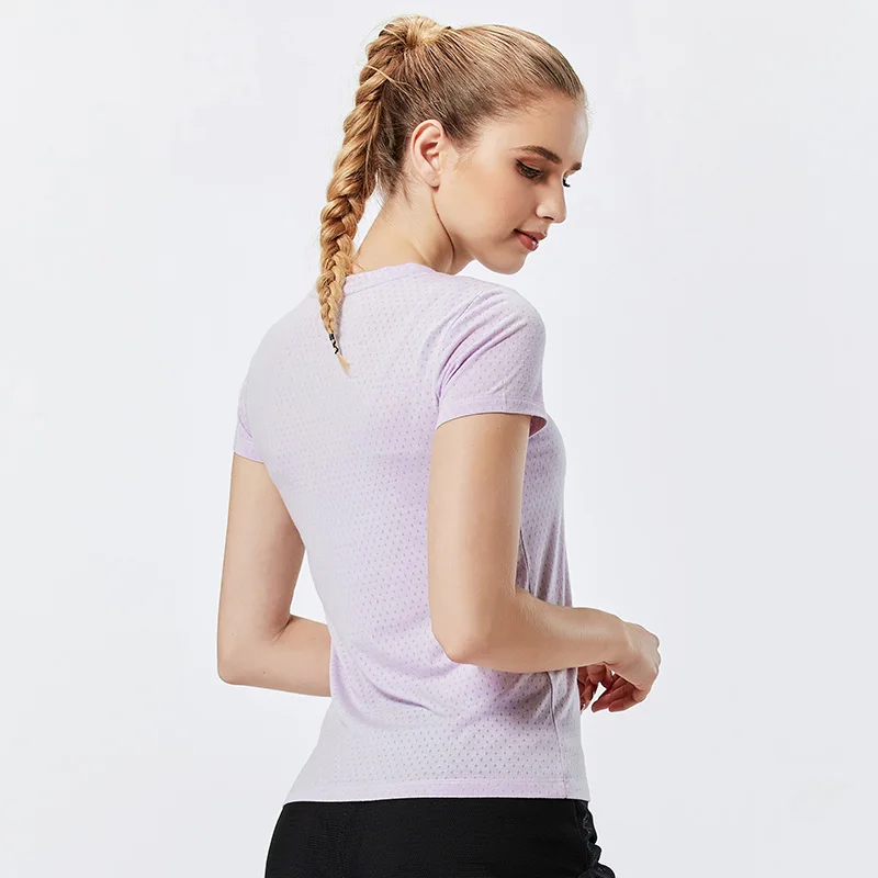 Сетчатый топ для йоги Спортивная рубашка женская спортивная одежда фитнеса