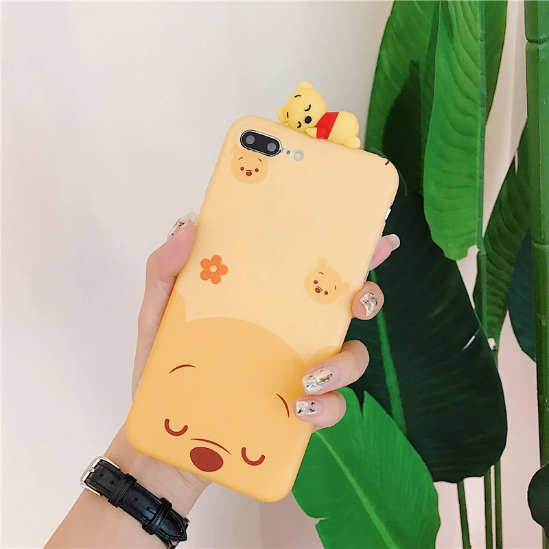 Чехол с изображением спящего Дональда Дака Дейзи для iPhone 8, 7, 6, 6s plus, x, xs, max, xr, 3D кукла Винни, тигра, медведя, силиконовый мягкий чехол из ТПУ