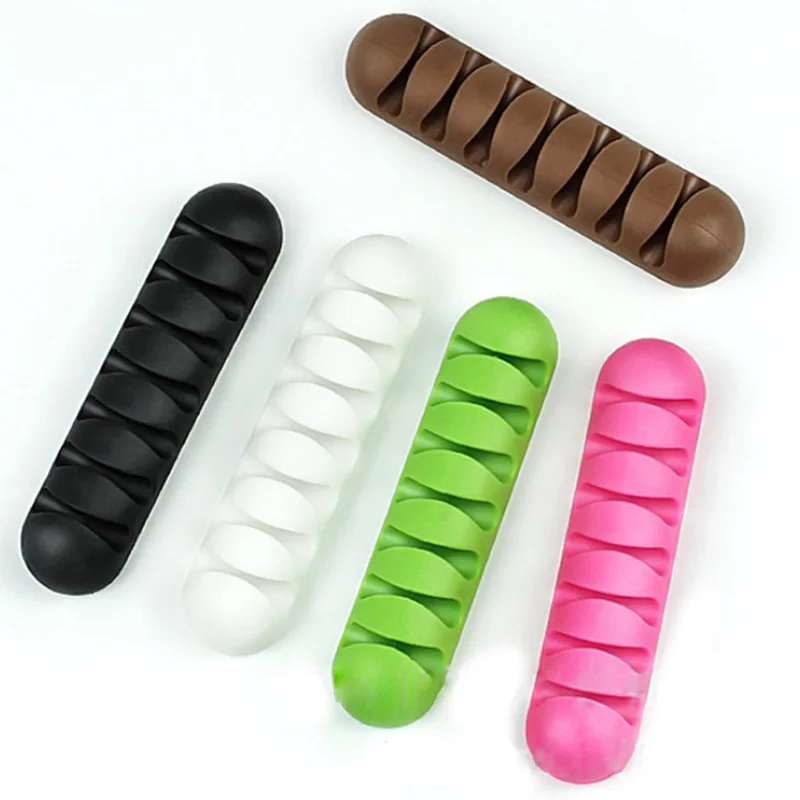 7 отверстий органайзер для USB кабеля Spiraal намотки проволоки наушники держатель