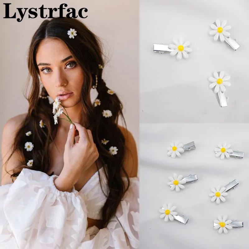 

Lystrfac12/6/3Pcs Fashion Daisy Decor Hair Clips for Women Girls Head Top Clip Hairpin Hairgrips Headwear Hair Accessories