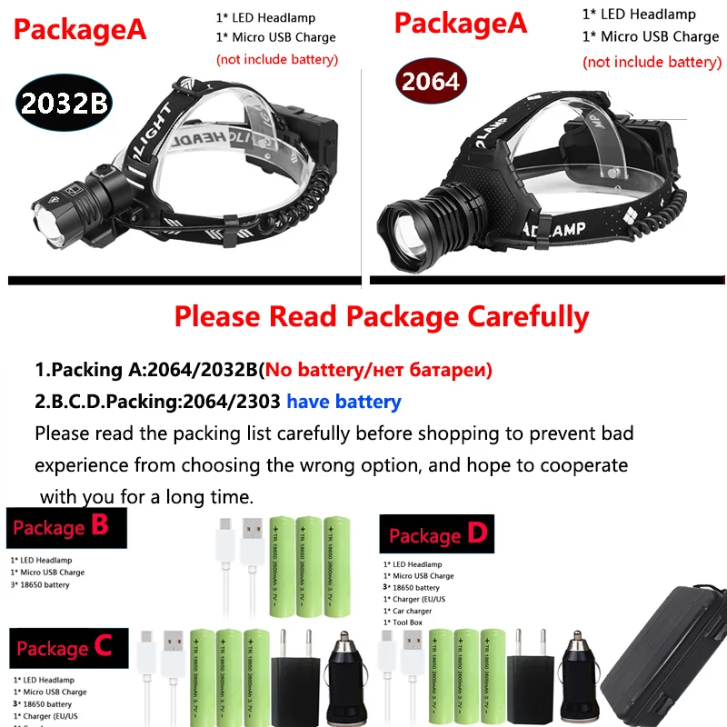 xhp160 powerful led headlamp headlight waterproof zoomable power bank rechageable head lamp 7800mah18650 battery working light free global shipping