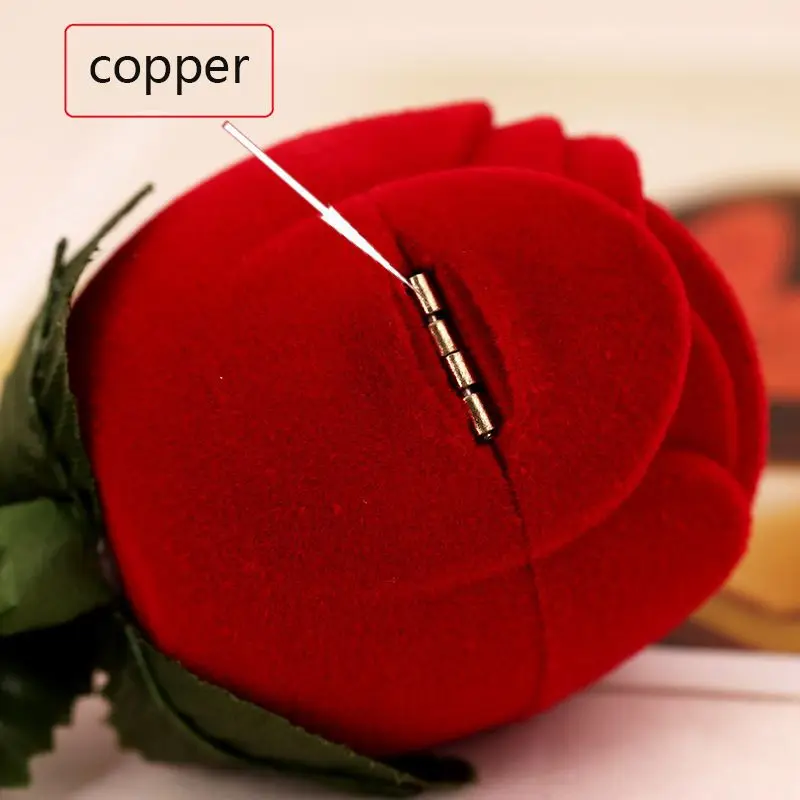 Креативная романтическая коробка для колец с розами держатель цветов бархатная