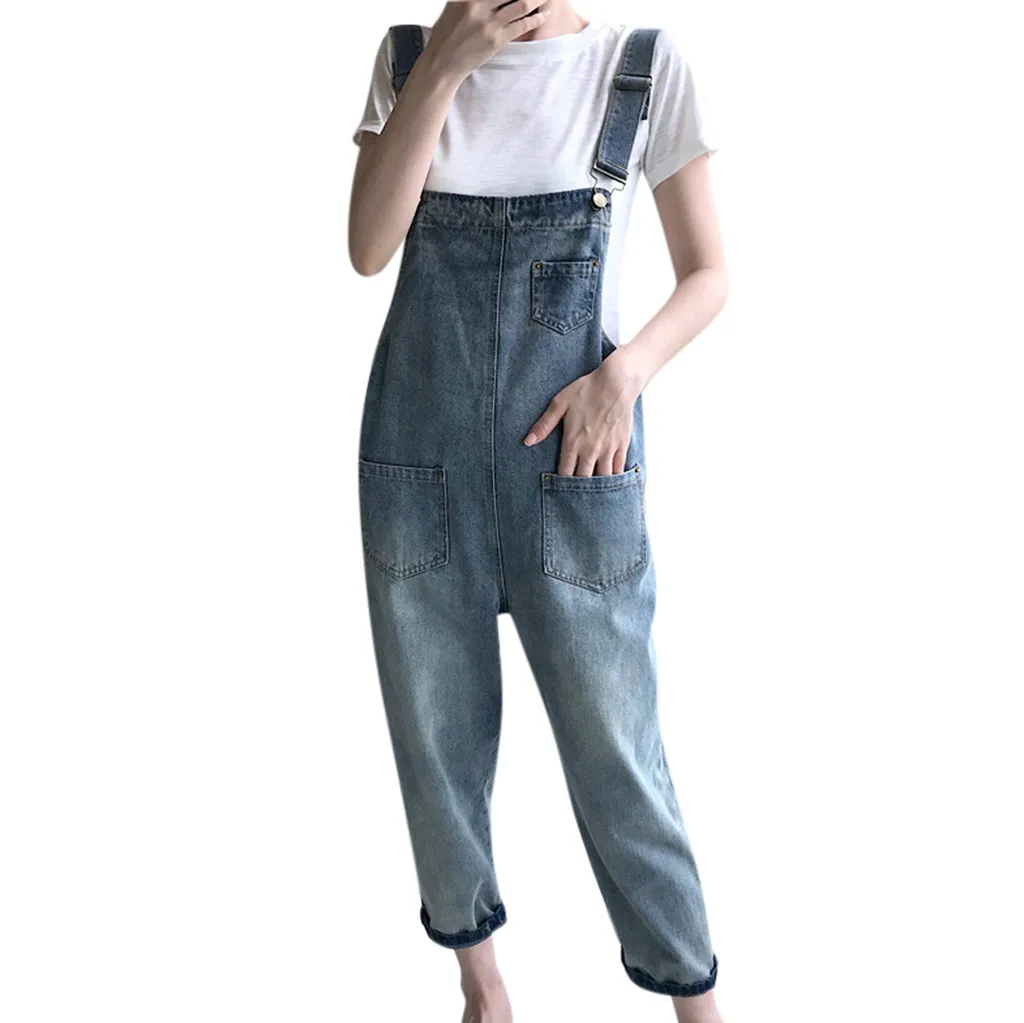 Женский Повседневный Свободный Длинный комбинезон без рукавов на тонких