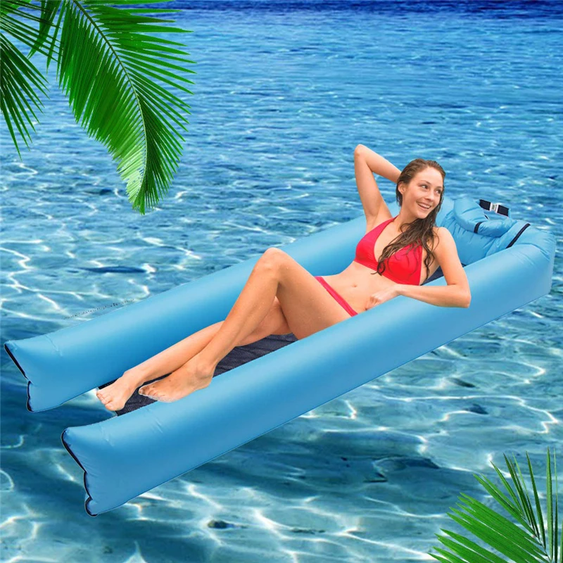 Надувной бассейн плавающий шезлонг кровать не дают протечек Рипстоп ткань плот