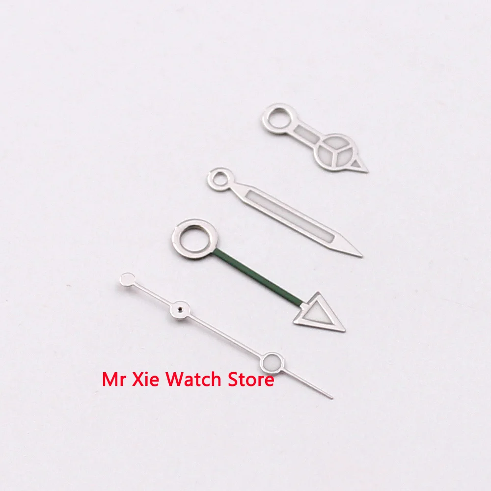 A set stainless steel edge luminous watch hands with GMT Pointer Fit For Mingzhu Automatic Movement Men's Watch | Наручные часы