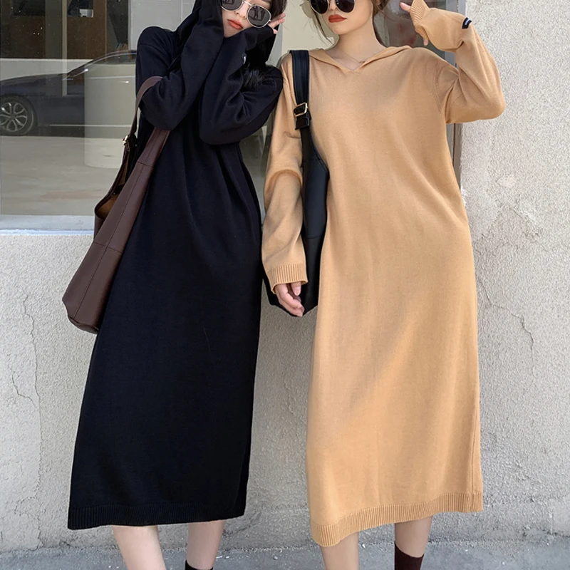 Женское трикотажное платье миди Элегантное повседневное нежное тонкое с