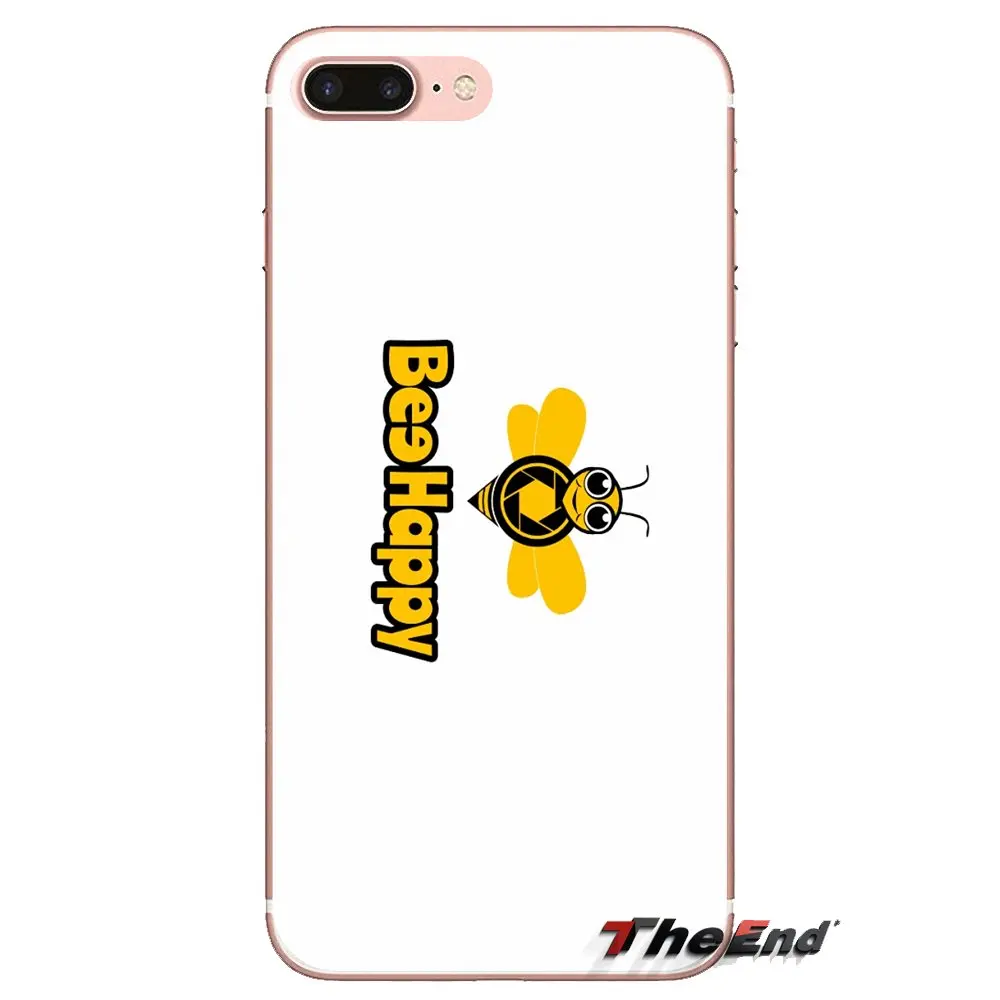 Cartoon Little Yellow Bee Happy Transparent TPU Covers For Samsung Galaxy J1 J2 J3 J4 J5 J6 J7 J8 Plus 2018 Prime 2015 2016 2017 |