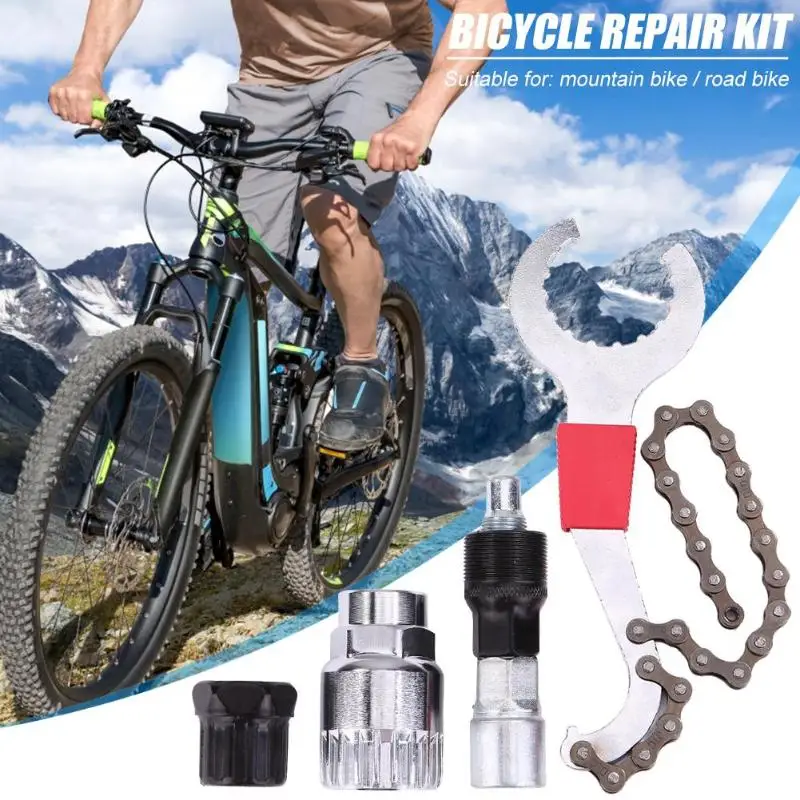 

Mountain Bike Repair Tool Kits Bicycle Chain Removal/Bracket Remover/Freewheel Remover/Crank Puller Remover Outdoor Bike Tools