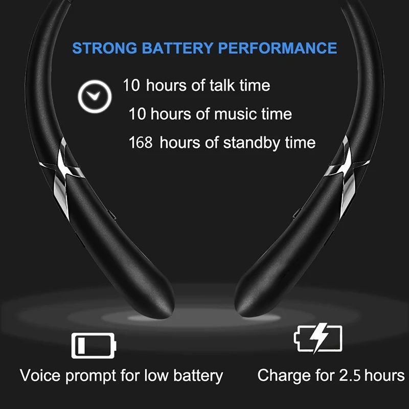 VTIN выдвижные наушники с шейным ремешком беспроводная гарнитура спортивные