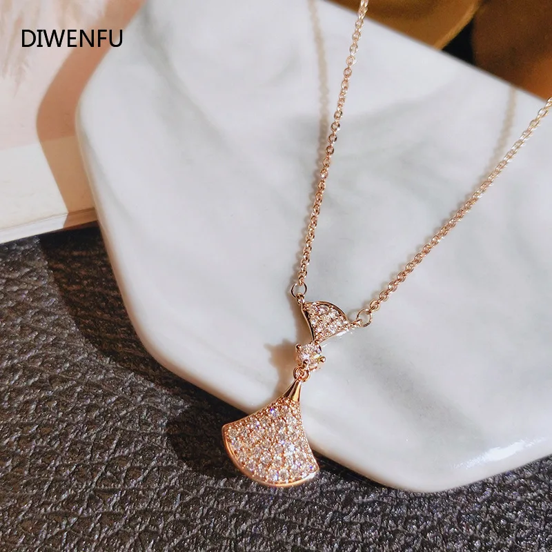 

14K Rose Gold Diamonds Necklace Pendant for Women 2021 Natural Pierscionki Bijoux Femme Chain Necklace Naszyjnik Jewelry Joyas