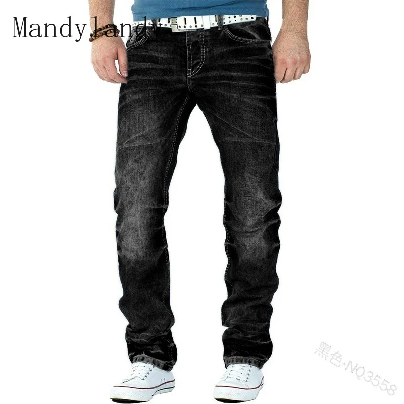 Mandylandy облегающие мужские мотоциклетные джинсы плиссированные повседневные