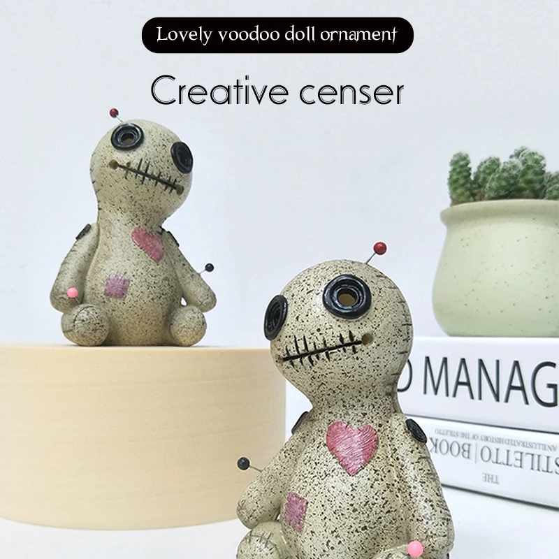 

Resin Ornament Cartoon Censer Handmade Carft Home Decor Doll Cone Burner Incense burner Cursed Dolls Home Desktop Decoration