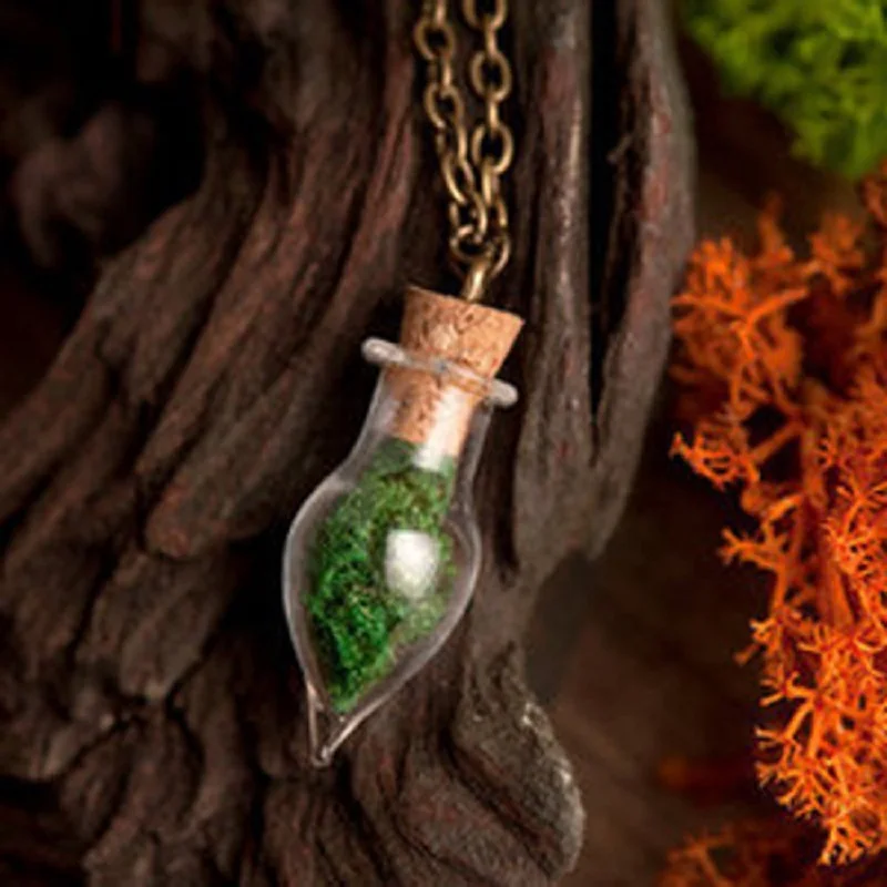 Ручной работы экологическое стекло капли воды ожерелье желаний бутылки