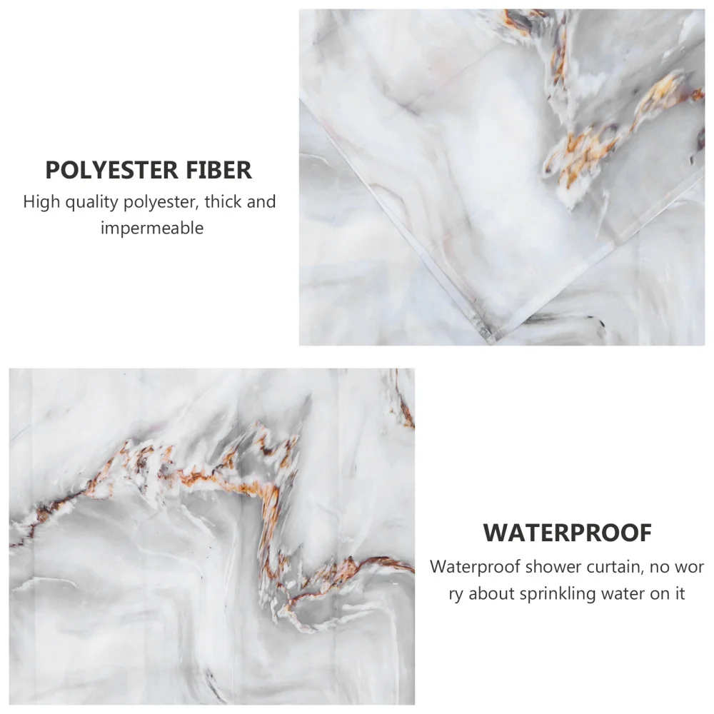 

1Pc Marbling Printing Shower Curtain Waterpfoot Bathtub Curtain for Bathroom