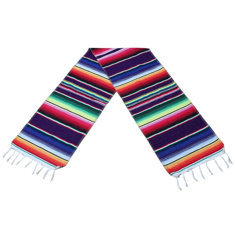 Мексиканская скатерть с бахромой Serape хлопковая праздничный декор для