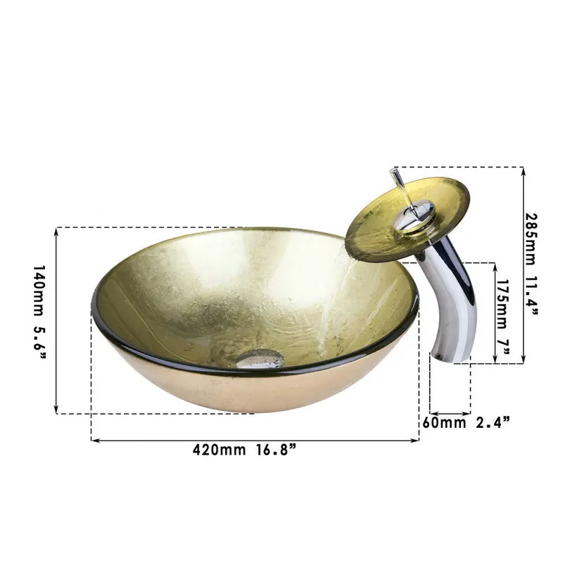 JIENI желтый стеклянный смеситель Водопад для раковины в ванной комнате раковина