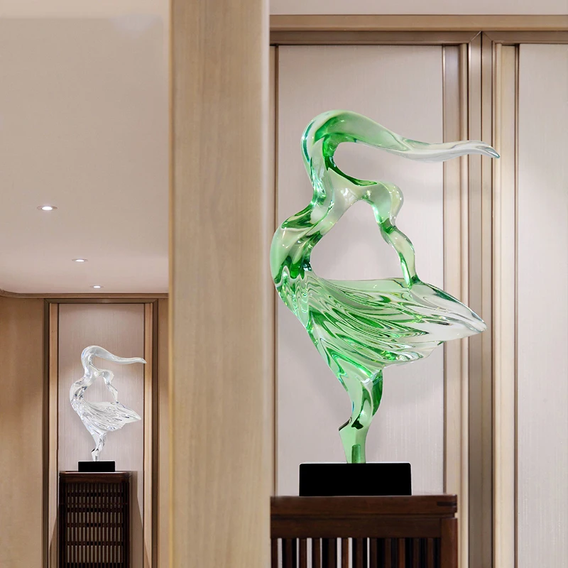 72 см прозрачная зеленая синяя Летающая абстрактная Статуэтка Современная