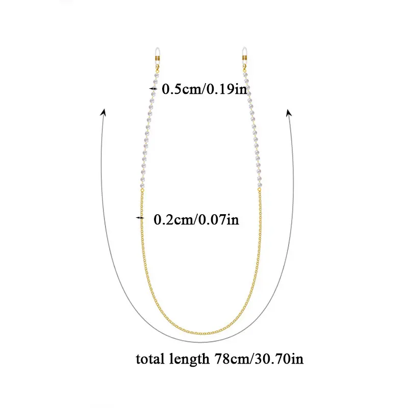 

Anti-off Fashion Glasses Rope Glasses Lanyard Glasses Chain Non-slip Sleeves Pearl Beads Link Holder Glassess Chain Strap