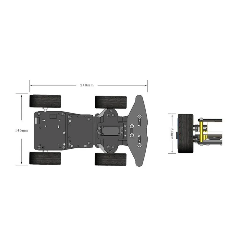 Полноприводный робот умный автомобиль рулевое колесо шасси автомобиля для