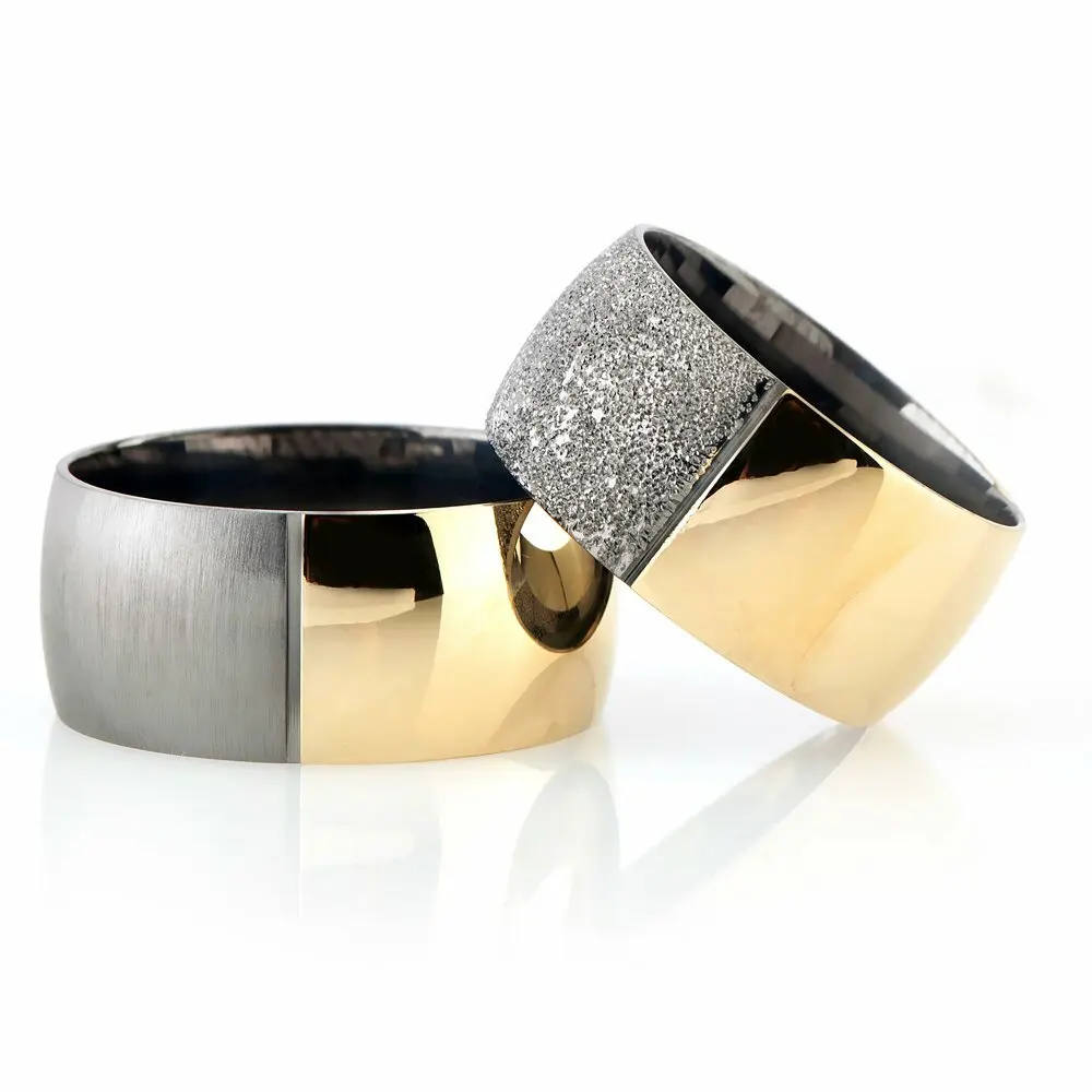 

Classic Model Gold-gray Color 925 Sterling Silver Couple Wedding Rings