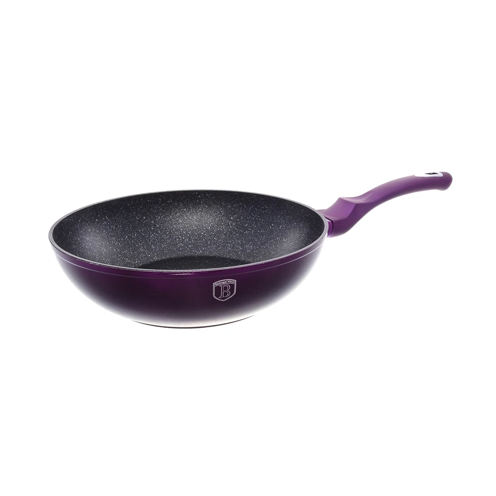 Bh-1861 royal purple metallic line wok 28cm Frying pan Utensils for kitchen Tableware For home Kitchen utensils Cooking Goods Home supplies Pans