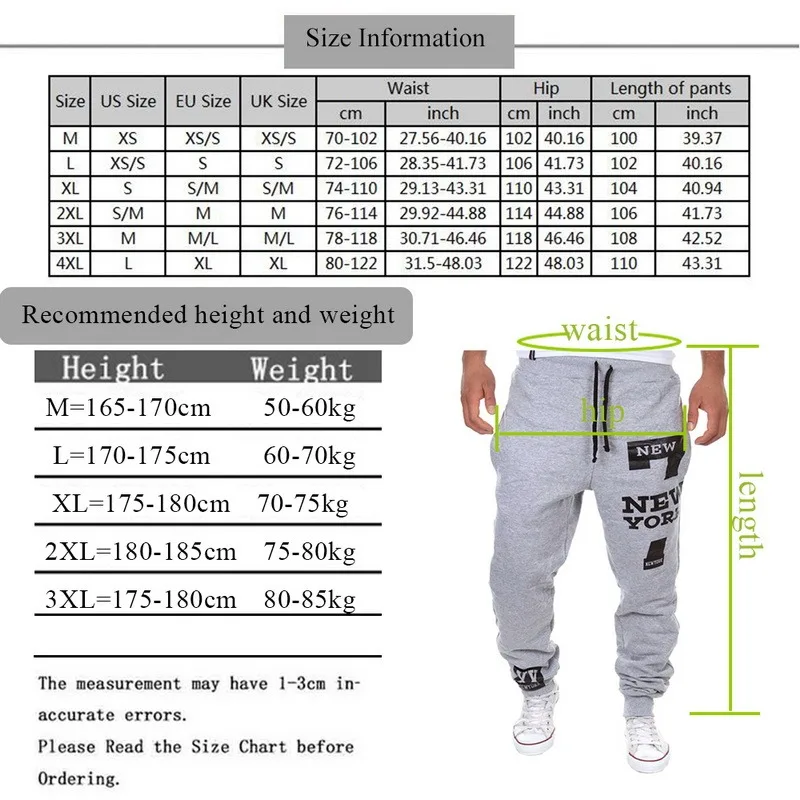 

Brand Men Letter Print Sweatpants Male Joggers Loose Hip Pop Casual Trousers Track Pants Calca Masculina