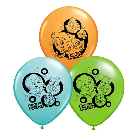 10 шт./лот Bubble Guppies шаров из латекса, украшенные забавной аппликацией для дня рождения вечерние поставки детские игрушки морской рыбы для мал...