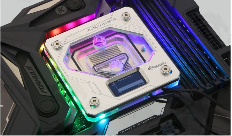 Bykski Процессор воды блок использовать для INTEL LGA1150/1151/1155/1156 LGA2011 2066X99 RGB 5V GND Аврора светильник Температура Дисплей OLED