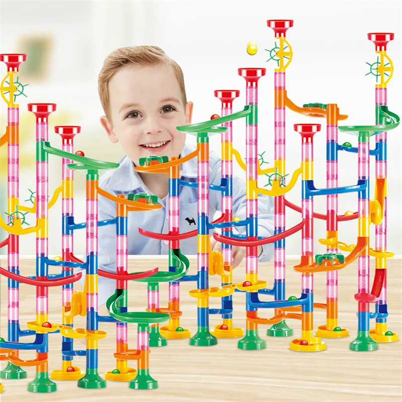 133pcs marble run building blocks marbles slide toys for children diy creativity constructor educational toys children gift free global shipping
