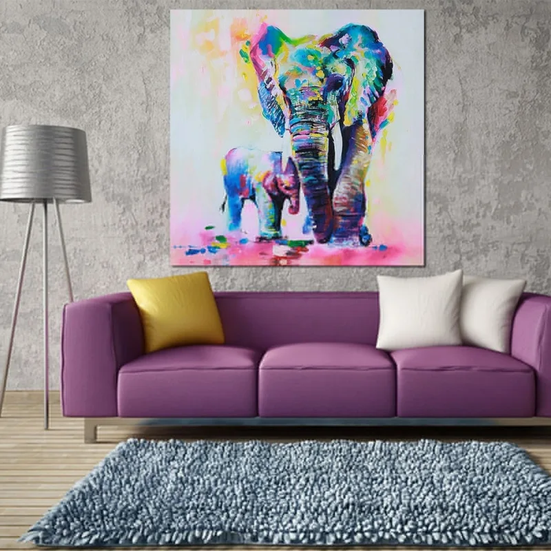 Отель гостиная один слон декоративная висячая картина Искусство Холст Картина