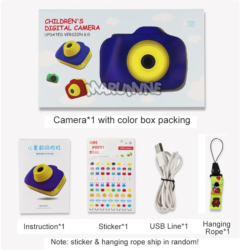 Marumine игрушки для детей фотоаппарат цифровой электронная мини-камера фотография Развивающие игрушки для девочек мальчиков подарок на день рождения