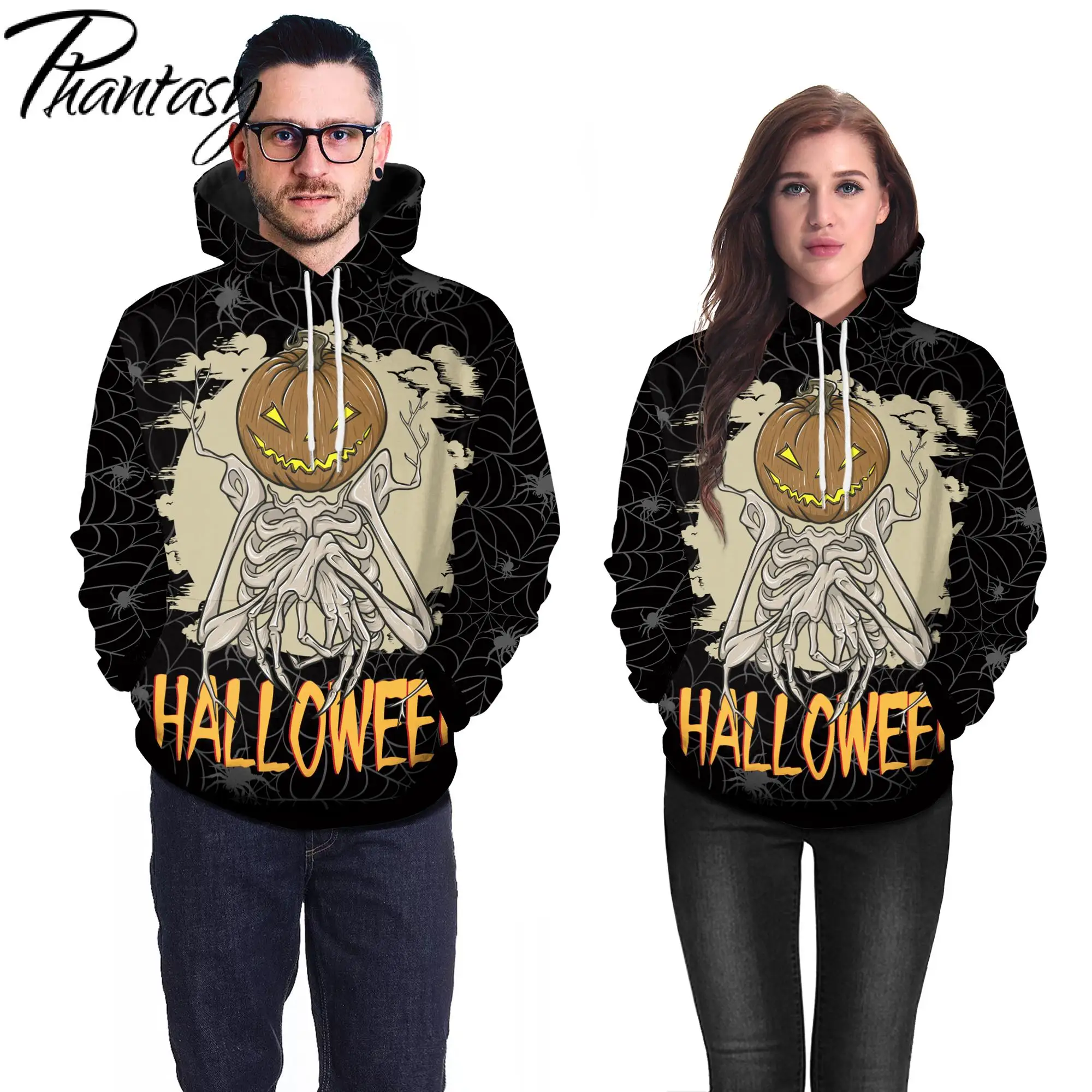

Phantasy Halloween Printed Hoodies Hooded Sweatshirt Jacket Casual Couple Pullover Long Sleeve Streetwear for Men Women M-XXL