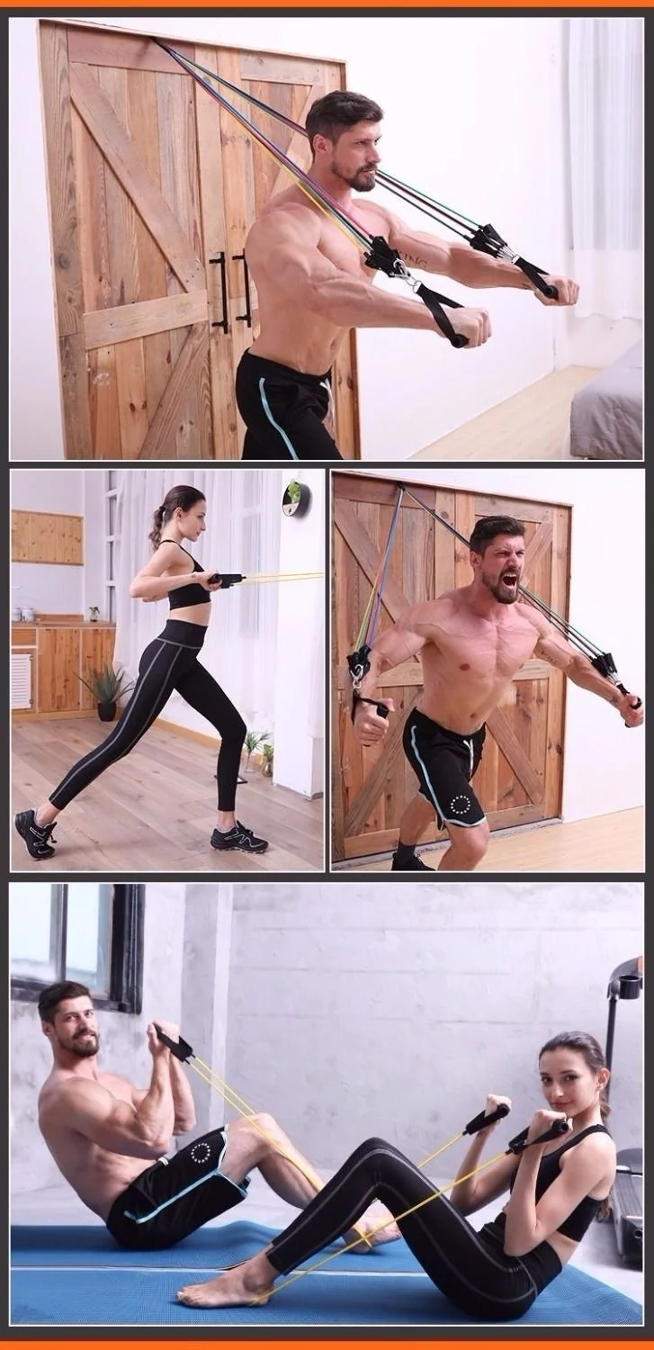 Эластичные Эспандеры 11 шт. оборудование для спортзала и фитнеса растягивающийся