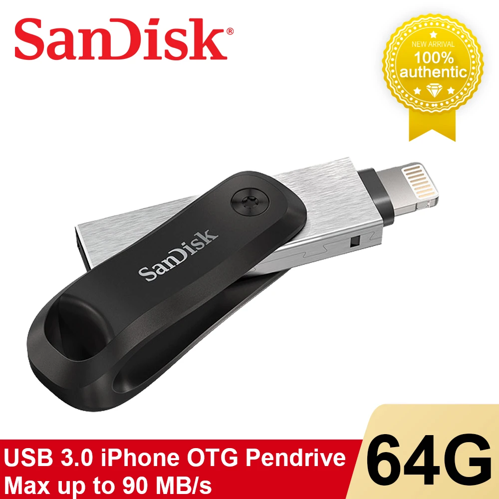 

Флеш-накопитель SanDisk iXpand на 64 Гб для iPhone и iPad, флеш-накопитель OTG с разъемом Lightning, SDIX60N, флеш-накопитель на 128 ГБ, USB 3,0, диск