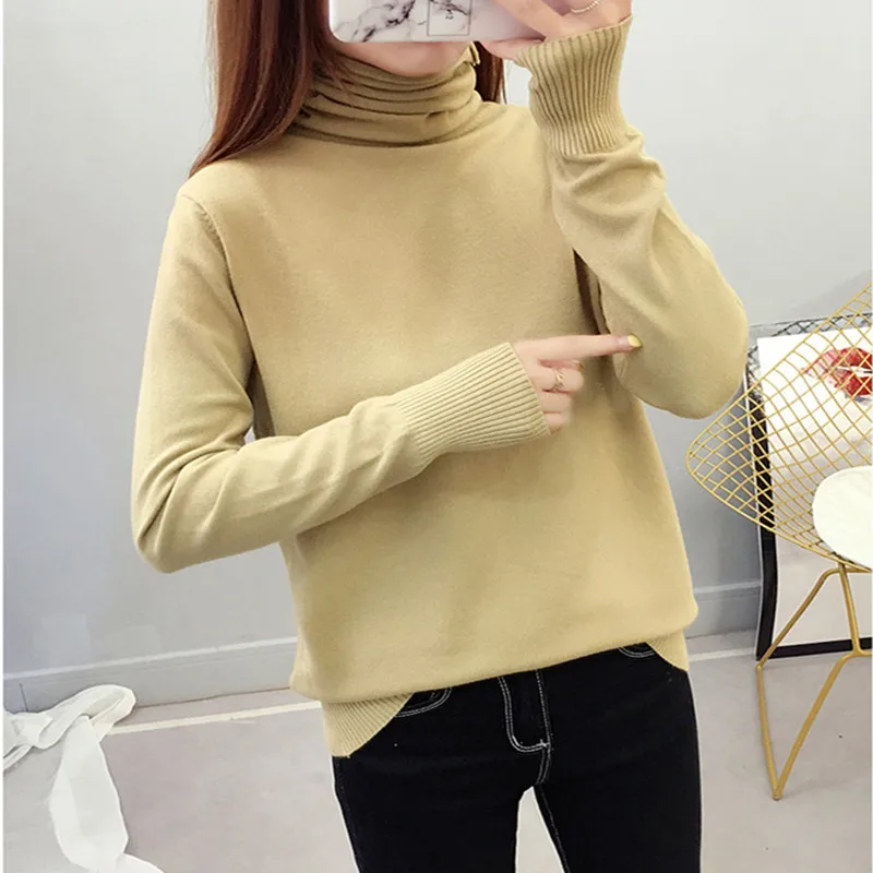 Turtleneck Women Sweater Winter Warm Female Jumper Thick Christmas Sweaters Ribbed Knitted Pullover Top Pull Hiver Femme | Женская