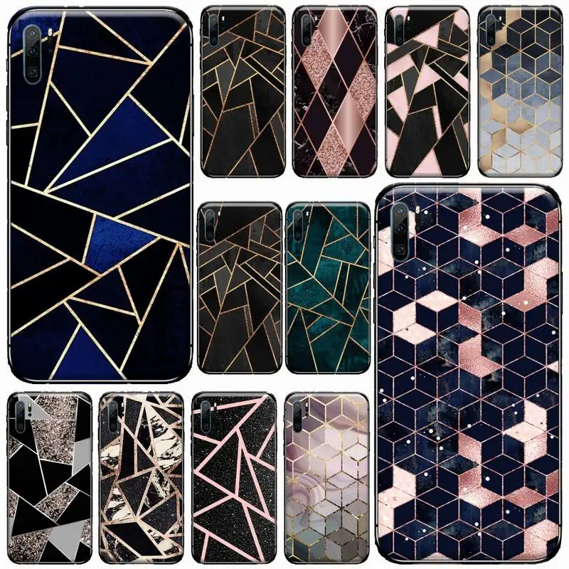 

Geometric marble pattern Phone Case For Huawei honor Mate P 9 10 20 30 40 Pro 10i 7 8 a x Lite nova 5t