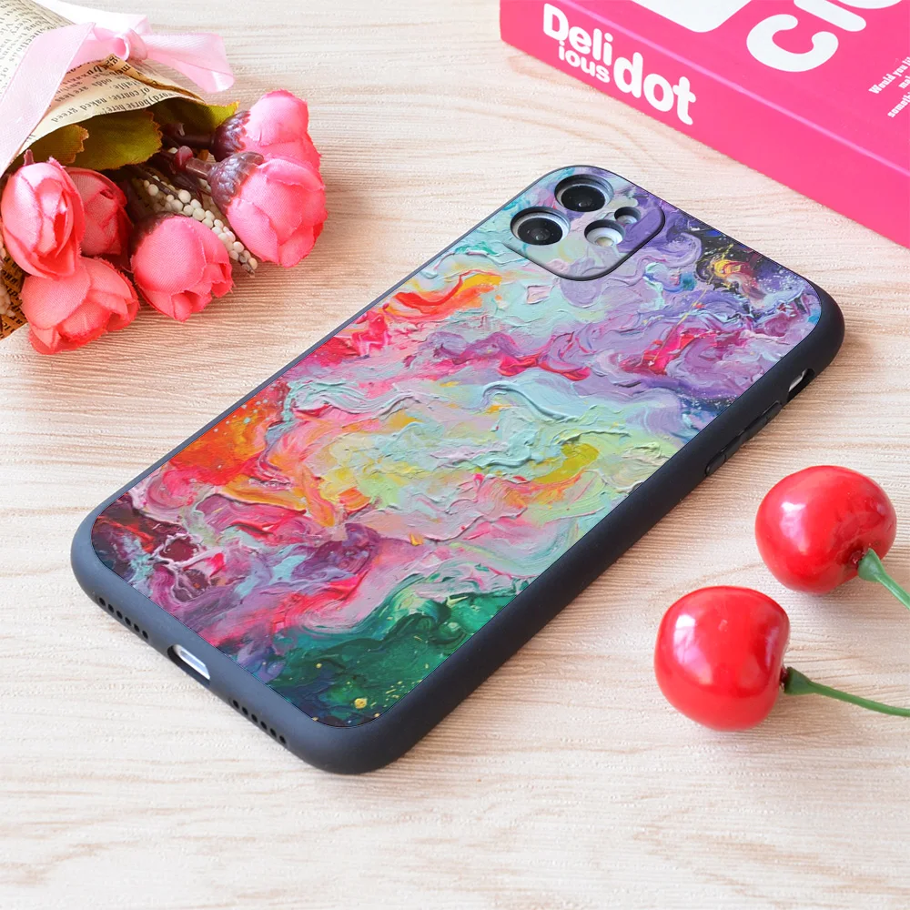 

For iPhone Elements Spectrum Abstraction Print Soft Matt Apple Case