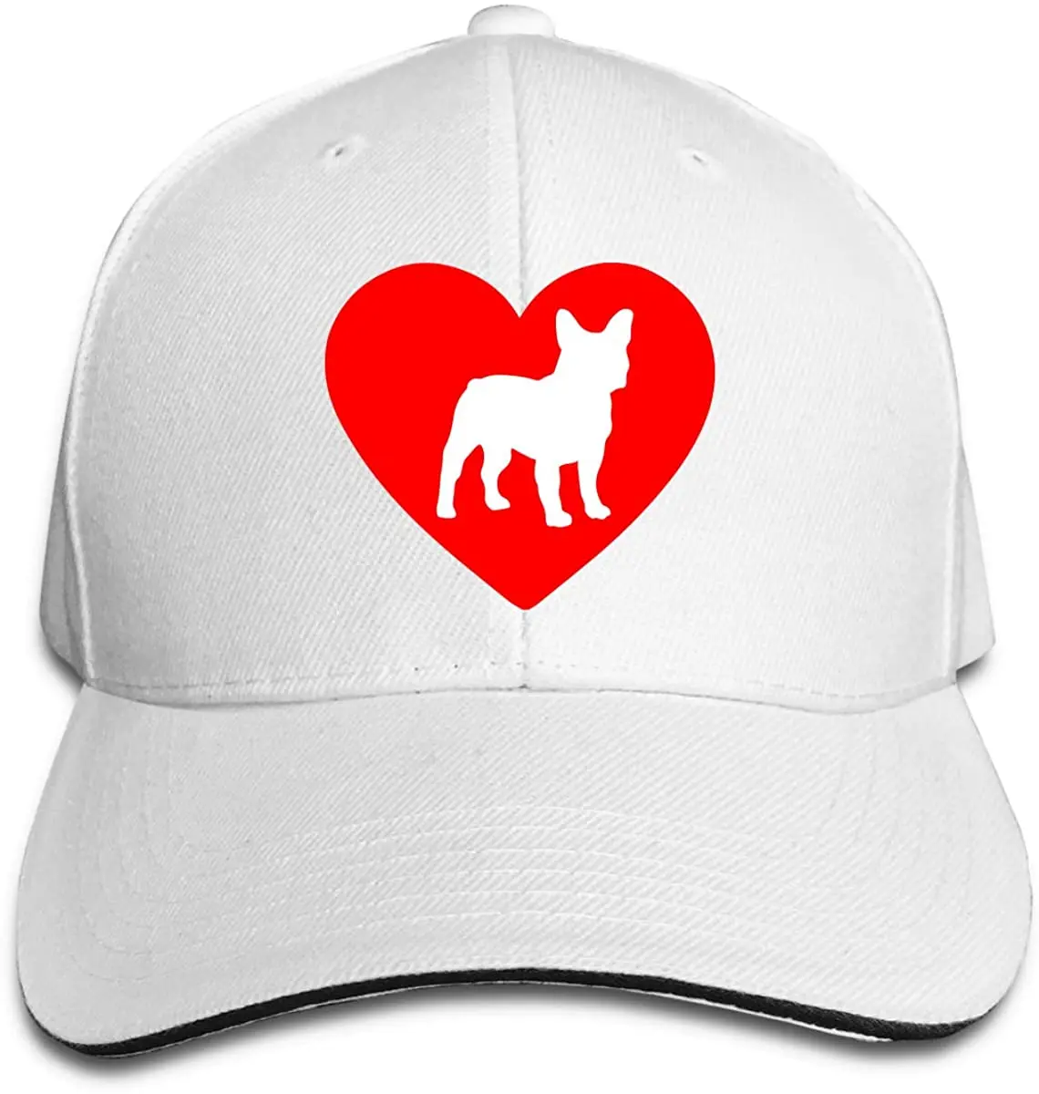 

Love French Bulldog Trucker Baseball Cap Adjustable Peaked Sandwich Hat