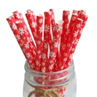 Бумажные снежинки, соломинки для питья, украшения для домашнего стола, 25 шт., новый год 2021