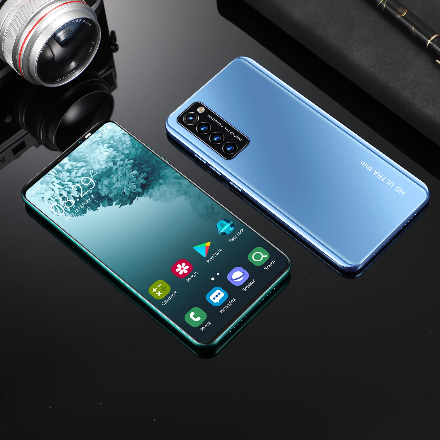 

Rin06 pro Smartphone 5.5" HD Full Screen 1GB 16GB MT6572 Quad Core 5MP Camera 4800mAh GPS WiFi 3G dual card Mobile Phone