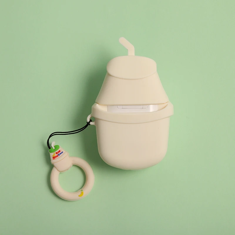 Милый зыбучий песок пузырьковый чай для Airpods чехол мягкий силиконовый беспроводной Bluetooth наушники Защитная крышка с палец кольцо ремень