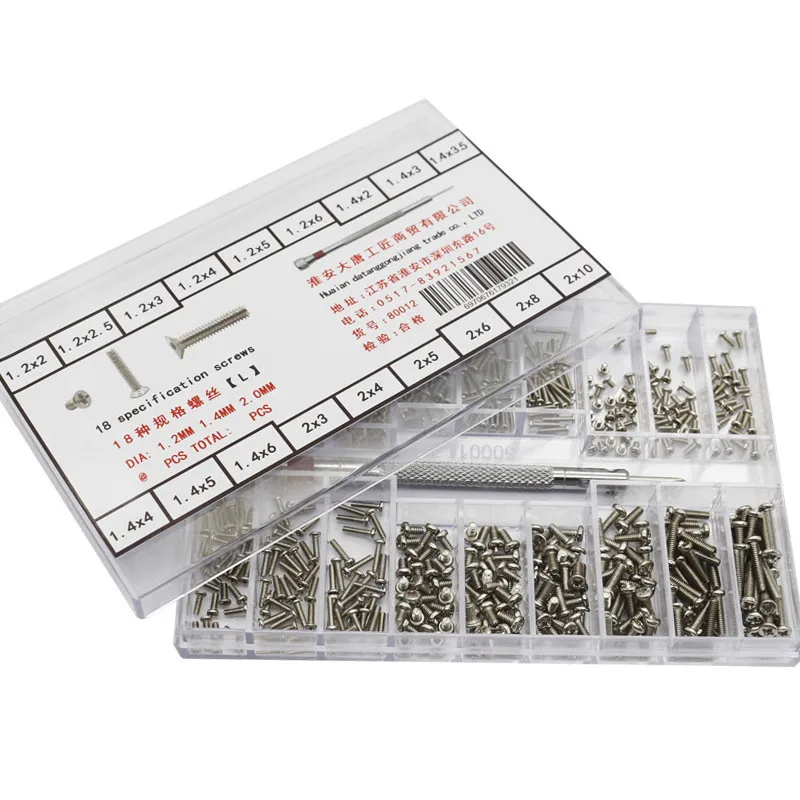 Инструмент для ремонта часов 500 шт. задней крышки винт из нержавеющей стали