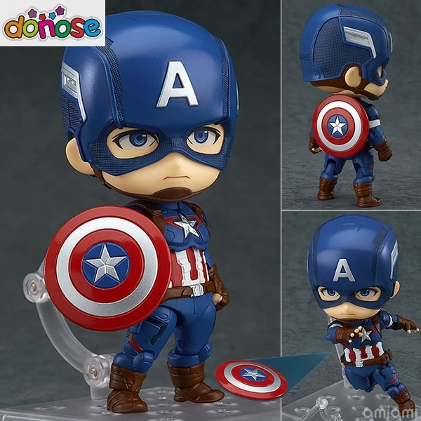 Nendoroid Мстители Бесконечная война Тор Капитан Америка Железный человек Черная пантера чудо женщина Человек-паук фигурка - Цвет: captain 618 no box