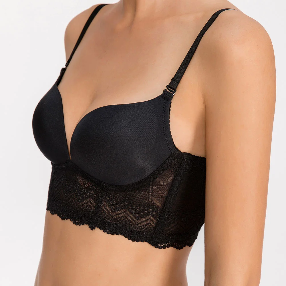 

Sexy Invisible Bra Backless Strapless Brassiere Thin Underwear Low Back Mesh Lace Bralette Women Lingerie Push Up
