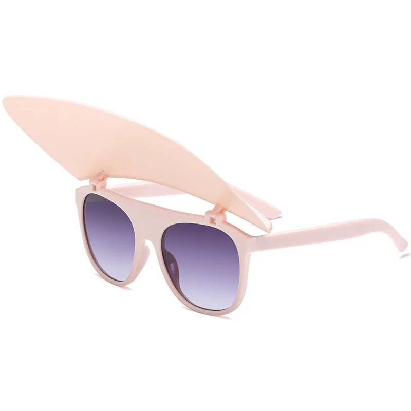 

New outdoor sun visor sunglasses cap unisex fashion personality beach flip sunglasses