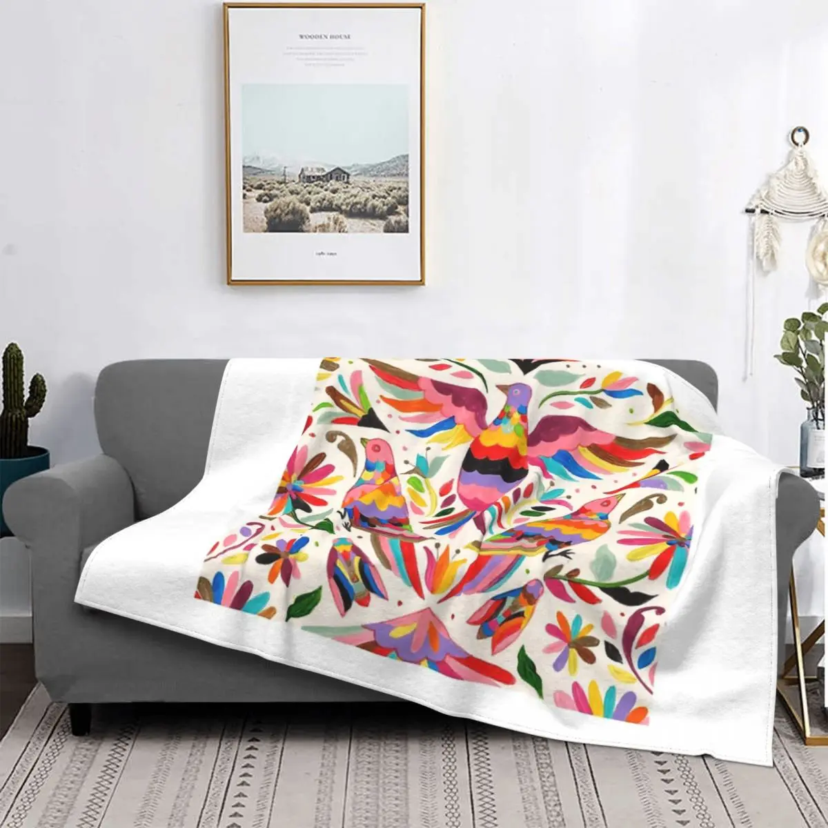 

Otomi Birds Blanket Bedspread Bed Plaid Bed Cover Bedspread 135 Hoodie Blanket Picnic Bedspread