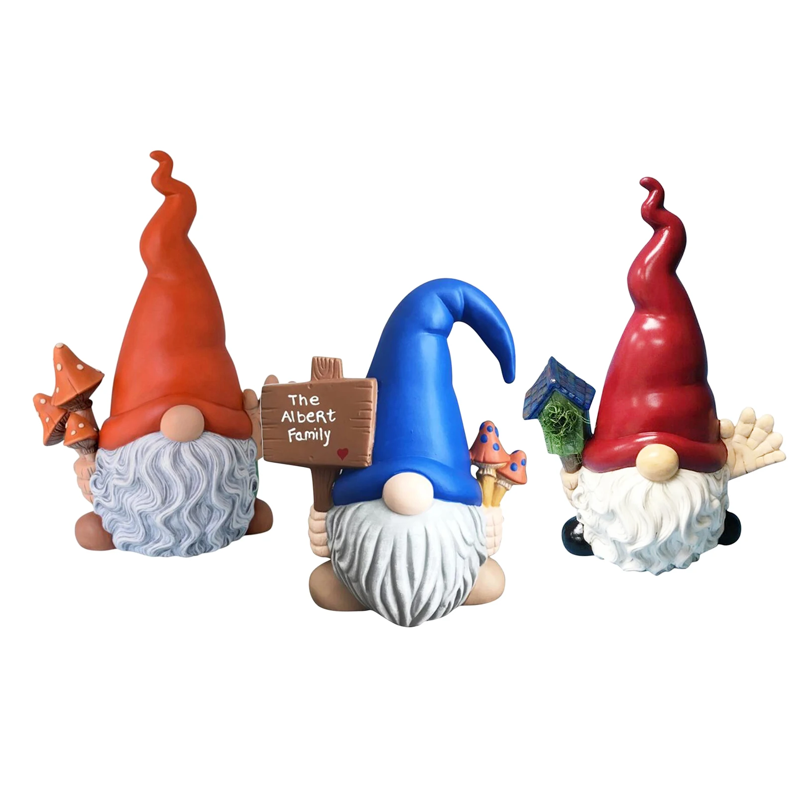 

Gnome Figurine Handmade Standing Tomte Statue Lawn Home Table Tabletop Decoration Ornaments Independence Day Present Artwork